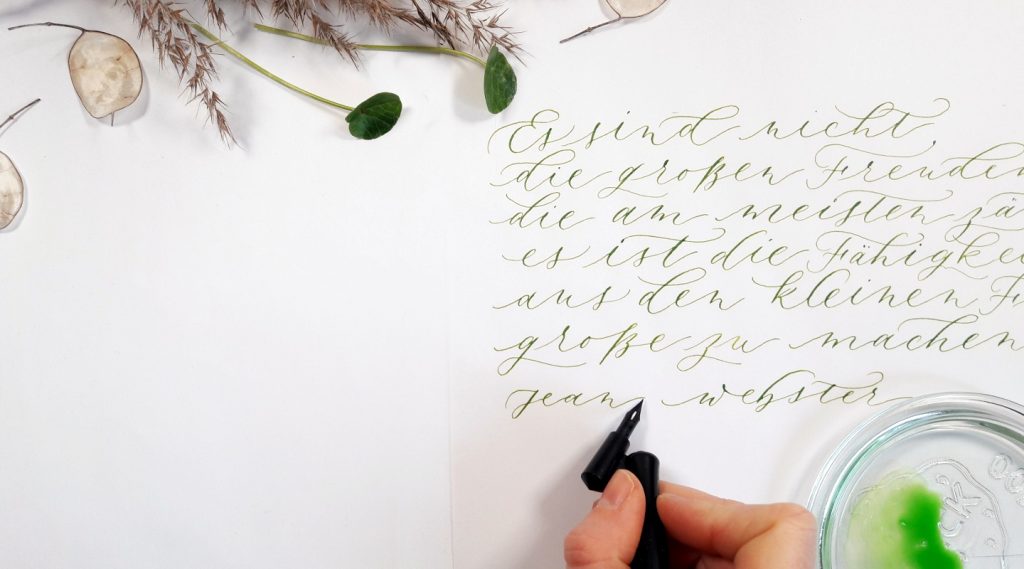 Moderne Kalligraphie lernen Online Klasse einsteigen Anfaenger irmalink