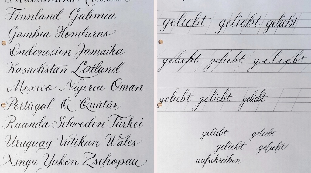 Moderne Kalligraphie als Fortgeschrittene lernen Tinas Anfaenge in irma links Kalligraphie Klasse Blog irma link Kalligraphie